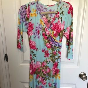 Pink blush Maternity floral dress